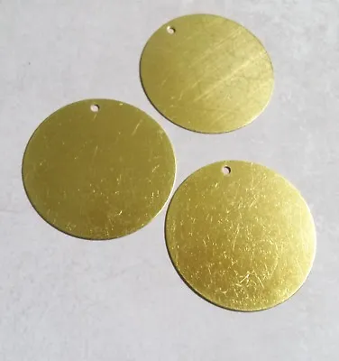 Round Brass Circle Stamping Blanks Metal Working Gold Large Size 30mm 3pcs • $4.52