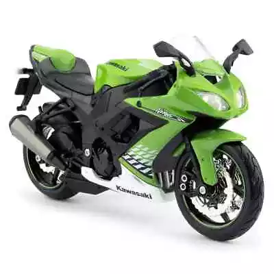 Kawasaki Ninja ZX 10 R 1:12 Die-Cast Motorcycle Motorbike Toy Model Bike Green • £24.29