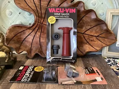 $38.15 • Buy Vacu Vin Wine Saver Pump Original With 6 Stoppers, Red New Old Stock Keeps Wine