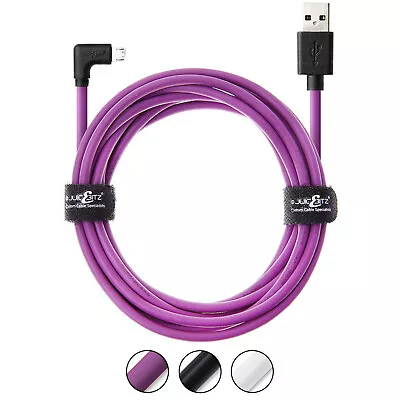 JuicEBitz® 20AWG USB To Micro B 90° Angled FAST Charger Cable For Android Phones • £4.19