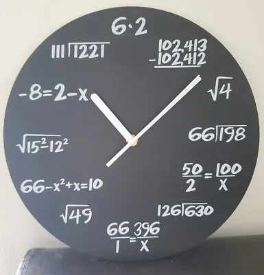 Unique Math Equation Wall Clock 12  Diameter Algebra Fun *works* • $5