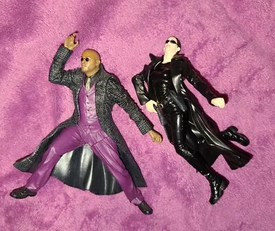 The Matrix Reloaded Morpheus + Trinity Loose Action Figures McFarlane 2003 Movie • $40