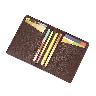 £4.99 • Buy Men Real Leather Wallet Contactless Block Slim ID Credit Debit Card Holder Bag