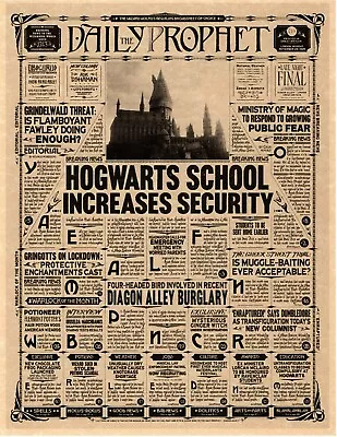$2.25 • Buy Daily Prophet Harry Potter Hogwarts School Increases Security Prop/Replica 🧙🏻‍