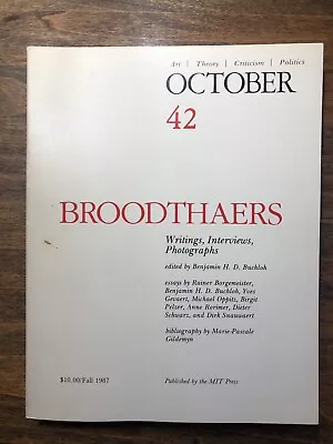 Broodthaers October 42 MIT Press 1987 Rare Book • $65