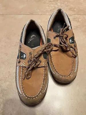 Margaritaville Speed Boat Shoes Lace Up Loafers Leather Deck SIZE 10.5 • $24.99