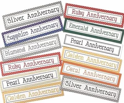 12 SPECIAL ANNIVERSARY Sentiments/Banners Hand Made Card Toppers (OB-AN) • £1.49