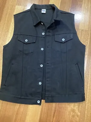 Iron Heart 21 Oz Black Denim Vest • $299