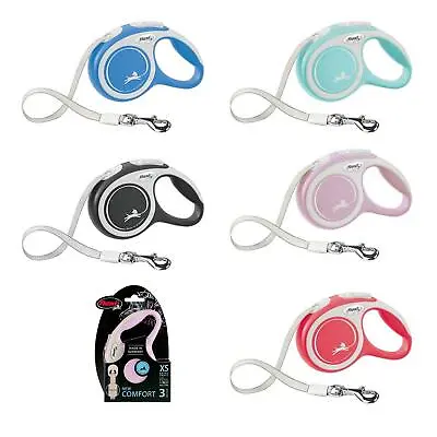 Flexi New Comfort Retractable Tape Lead Leash For Dogs Puppy Walking • £15.59