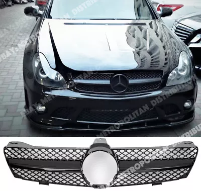 Mercedes CLS C219 W219 2004-08 One Fin Grille CLS63 CLS55 Gloss BLACK SERIES AMG • $123.21