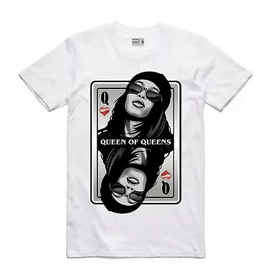 Streetwear On Demand CARDS QUEEN OF QUEENS AALIYAH WHITE Tee Shirt SMALL-3XLARGE • $58.39