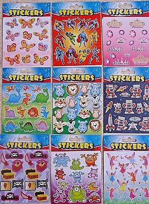 £1.99 • Buy 6 Sticker Sheets Kids Boys Sticker Sheets Party Bag Fillers Assorted Designs