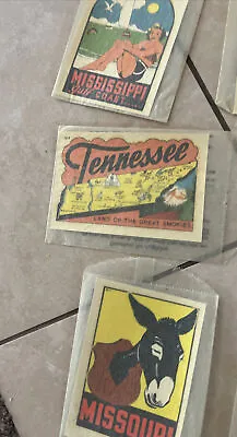 12 Vintage State Window Luggage Sticker Decal New Old Stock • $19.99