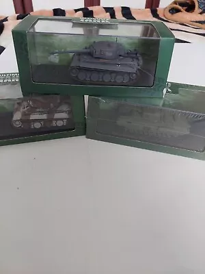 3 Atlas Editions Tanks Tiger 1  (Pair ) &  Churchill   1/72 Scale • £25
