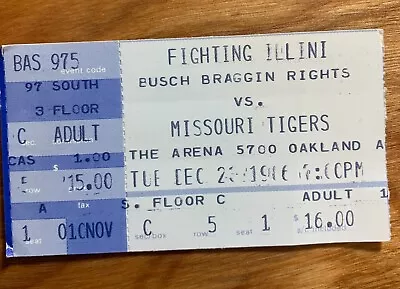 1986 Illinois Illini Vs Missouri Busch Beer Bragging Rights Basketball Game  • $19.99