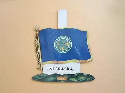 Vintage 1959 ~ NEBRASKA ~ Nabisco Shredded Wheat Advertising  Metal Flag W/Tab • £5.65