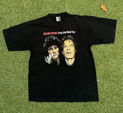 Vintage Rolling Stones Forty Licks World Tour T Shirt Mens Size S • $55