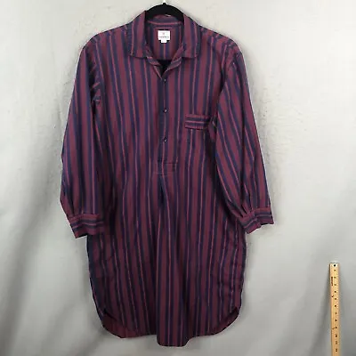 Vintage Neiman Marcus Nightshirt Mens Medium Red Blue 100% Cotton England Gown • $71.18