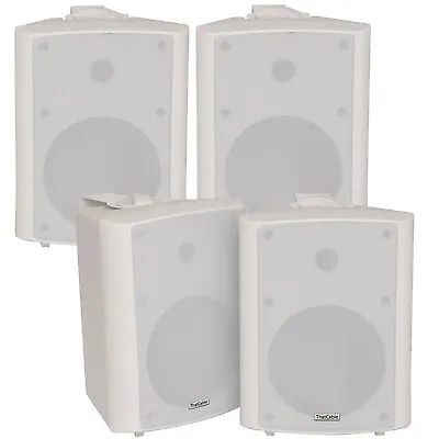 4x 90W White Wall Mounted Stereo Speakers 5.25  8Ohm Quality Home Audio Music • £192.49