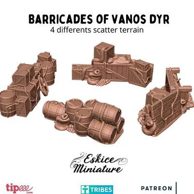 Wargaming Terrain Barricade Set 1 Bolt Action Flames Of War Battlegroup • £9.99