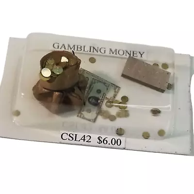 Dollhouse Miniature Pot Of Gold Money Coins Gambling Riches Money Bag Fortune • $14.94