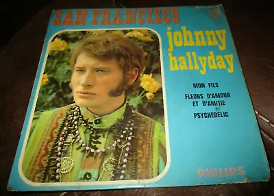 $31.26 • Buy Johnny Hallyday-45T-Mon Yarn, Flower D Amour, Psychedelic-Signé Johnny Hallyday