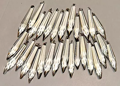 Vintage Lot Of 29 Clear Glass Crystals / U-Drop Prisms 3   And 2 1/2  Spears • $25