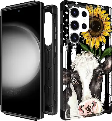 For Samsung Galaxy S23 Ultra Case - Heavy Duty 3 In 1 Protective Designer Cow Su • £18.58