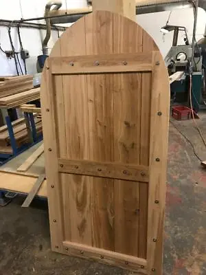 Solid Oak Curved Top Ledged Garden Gate Bolted AVAILABLE IN ANY SIZE • £547.99