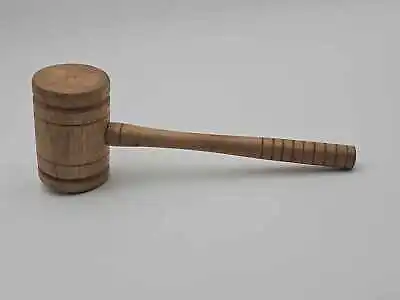 Vintage Rustic Wooden Gavel Mallet Tool Auctioneer Judge Desk Decor 11 1/2  L • $9.95