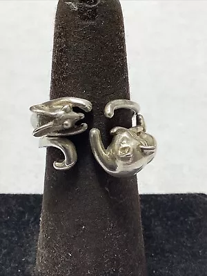 Sterling Silver Cat & Mouse Open Rings (7g) • $9.99