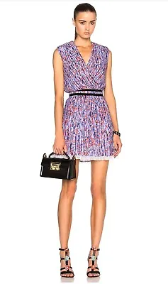 $175 • Buy :) Carven Pleated Sleeveless Mini Dress Lilac Blue US 4- 6 EU 36 Small