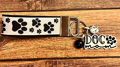 Key Fob Chain Holder Strap Mini Charm DOG MOM Glitter Pet RTS 3  • $9.99