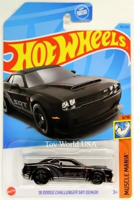 2023 Hot Wheels #151 Muscle Mania '18 Dodge Challenger SRT Demon Black • $2.50