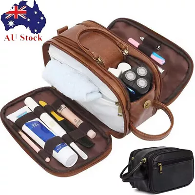 Mens Toiletry Bag Travel Wash Case Shower Bathroom Cosmetic Storage Waterproof • $27.44