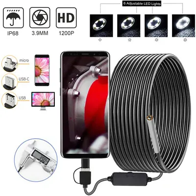 3.9mm Ultra Thin Lens USB Endoscope Borescope Inspection HD Camera For Android • $27.34