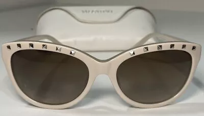 Valentino V622S Cream Studded Women's Cat Eye Women's Sunglasses 130mm • £57.85