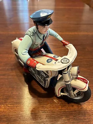 Vintage Metal Toy Police Motorcycle And Rider By Toys Japan Trade Mark • $475