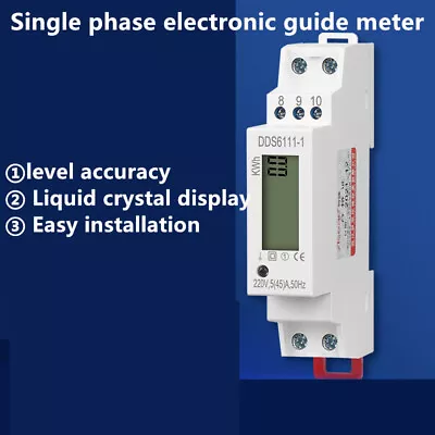 5(45)A  220V 50HZ Single Phase Energy Meter Din-Rail Electronic LCD KWh Meter AU • $30.99