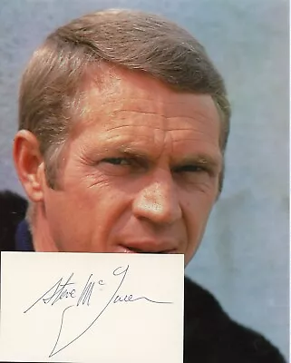 Steve McQueen Hand Signed Index Card + Photograph + COA • $1048