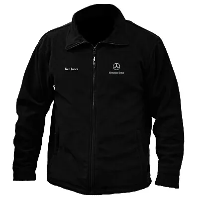 Mercedes Logo Embroidered & Personalised Anti Pill Full Zip Fleece Jacket Work • £32.49