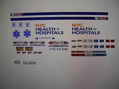 Hunter NYC Hospital New York  Ambulance Decals 1:18 • $15.49