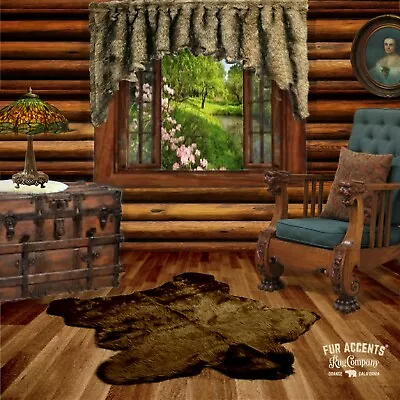 $299.99 • Buy Sierra Bear Faux Bear Skin Are Rug  Shaggy Faux Fur White