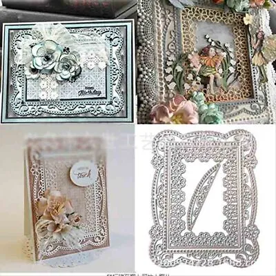 Frame Lace Metal Cutting Dies Scrapbooking Card Embossing Stencil Paper Craft • £3.59