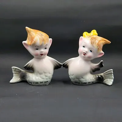 Vintage PY Miyao Mermaid Salt & Pepper Shakers Anthropomorphic Japan Rare • $265