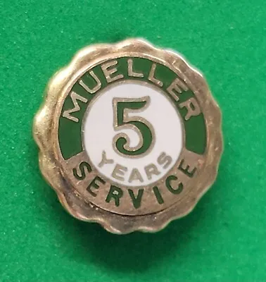 Mueller Company Employee Badge 5 Year Service Pin Vintage  • $49.99