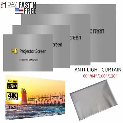Anti-light Curtain Projector Screen 16:9 HD Outdoor Home Cinema Theater 3D Movie • $37.19