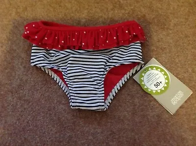 Mamas And Papas Baby Girl Blue Striped Swim Pants Age 6-9 Months Bnwt • £8