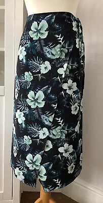 £7.99 • Buy Peacocks Womans Wrap Over Skirt. Size 14. Blue Flower Tropical Print.