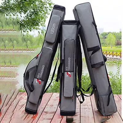 Portable Fish Rod Carrier Oxford Cloth Pole Tools Storage Tackle Bag Case HOT • $24.38